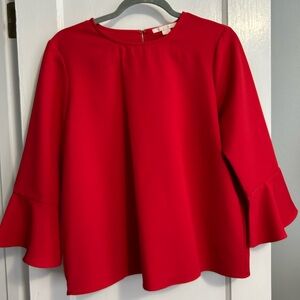 C&E bell sleeve red top